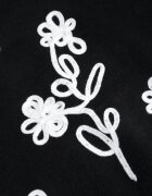 j&x Pulover din bumbac lână și broderie cu flori Zalto Negru