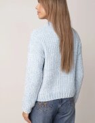 j&x Pulover din bumbac pentru iarnă cu împletituri decorative Earte Albastru