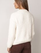 j&x Pulover din bumbac pentru iarnă cu împletituri decorative Earte Bej deschis