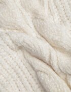 j&x Pulover din bumbac pentru iarnă cu împletituri decorative Earte Bej deschis