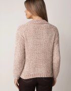 j&x Pulover din bumbac pentru iarnă cu împletituri decorative Earte Bej închis