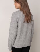 j&x Pulover din bumbac și lână decorat cu broderie florală în față Deta Gri