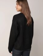 j&x Pulover din bumbac și lână decorat cu broderie florală în față Deta Negru