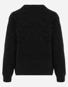j&x Pulover din bumbac și lână decorat cu broderie florală în față Deta Negru