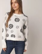 j&x Pulover din lână de iarnă cu motiv floral Unika Bej deschis
