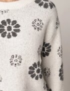 j&x Pulover din lână de iarnă cu motiv floral Unika Bej deschis