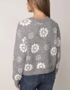 j&x Pulover din lână de iarnă cu motiv floral Unika Gri