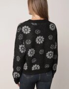 j&x Pulover din lână de iarnă cu motiv floral Unika Negru