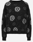 j&x Pulover din lână de iarnă cu motiv floral Unika Negru