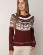 j&x Pulover din lână și bumbac cu model norvegian Asames Bordo