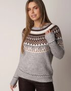 j&x Pulover din lână și bumbac cu model norvegian Asames Gri