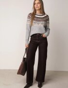 j&x Pulover din lână și bumbac cu model norvegian Asames Gri
