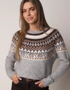 j&x Pulover din lână și bumbac cu model norvegian Asames Gri