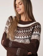 j&x Pulover din lână și bumbac cu model norvegian Asames Maro