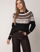 j&x Pulover din lână și bumbac cu model norvegian Asames Negru
