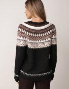 j&x Pulover din lână și bumbac cu model norvegian Asames Negru