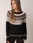 j&x Pulover din lână și bumbac cu model norvegian Asames Negru