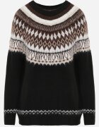 j&x Pulover din lână și bumbac cu model norvegian Asames Negru