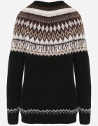 j&x Pulover din lână și bumbac cu model norvegian Asames Negru