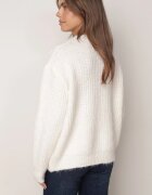 j&x Pulover din modal vâscoză și bumbac cu împletituri Cisela Bej Alb