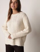 j&x Pulover din modal vâscoză și bumbac cu împletituri Cisela Bej Bej deschis