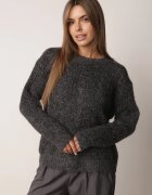 j&x Pulover din modal vâscoză și bumbac cu împletituri Cisela Bej Gri închis