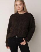 j&x Pulover din modal vâscoză și bumbac cu împletituri Cisela Bej Maro