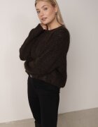 j&x Pulover din modal vâscoză și bumbac cu împletituri Cisela Bej Maro
