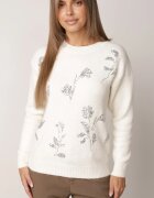 j&x Pulover elegant cu lână decorat cu paiete Querrida Bej deschis