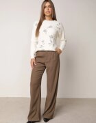 j&x Pulover elegant cu lână decorat cu paiete Querrida Bej deschis