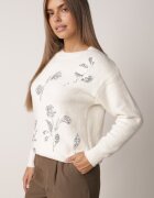 j&x Pulover elegant cu lână decorat cu paiete Querrida Bej deschis