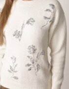 j&x Pulover elegant cu lână decorat cu paiete Querrida Bej deschis