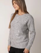 j&x Pulover elegant cu lână decorat cu paiete Querrida Gri