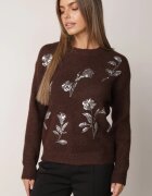 j&x Pulover elegant cu lână decorat cu paiete Querrida Maro