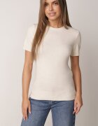 j&x Pulover elegant din viscoză cu croială de bluză cu mânecă scurtă Euim Bej