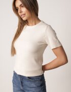 j&x Pulover elegant din viscoză cu croială de bluză cu mânecă scurtă Euim Bej