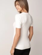 j&x Pulover elegant din viscoză cu croială de bluză cu mânecă scurtă Euim Bej deschis