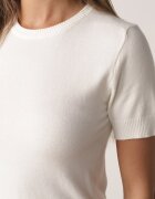 j&x Pulover elegant din viscoză cu croială de bluză cu mânecă scurtă Euim Bej deschis