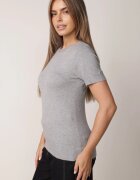 j&x Pulover elegant din viscoză cu croială de bluză cu mânecă scurtă Euim Gri