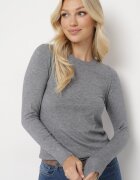 j&x Pulover Gri Clasic din Tricot Moale Helentia