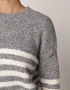 j&x Pulover lejer în dungi orizontale cu manșete și tiv din lână Borianna Gri