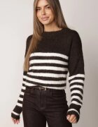 j&x Pulover lejer în dungi orizontale cu manșete și tiv din lână Borianna Maro