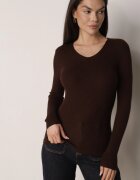 j&x Pulover Maro Mulat din tricot reiat cu bumbac cu decolteu în V Tesma