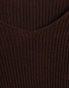 j&x Pulover Maro Mulat din tricot reiat cu bumbac cu decolteu în V Tesma