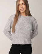 j&x Pulover melanj cu lână bumbac și manșetă largă Indirra Gri deschis
