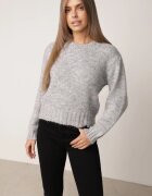 j&x Pulover melanj cu lână bumbac și manșetă largă Indirra Gri deschis