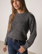 j&x Pulover melanj cu lână bumbac și manșetă largă Indirra Gri închis