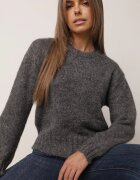 j&x Pulover melanj cu lână bumbac și manșetă largă Indirra Gri închis