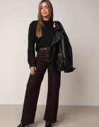 j&x Pulover melanj cu lână bumbac și manșetă largă Indirra Negru