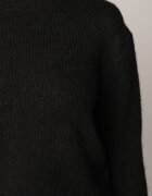 j&x Pulover melanj cu lână bumbac și manșetă largă Indirra Negru